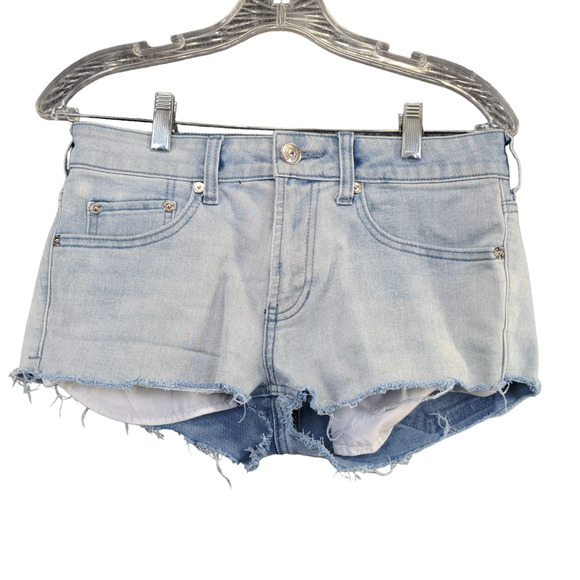 Pacsun Women's Active Stretch Skinniest Cut Off Jean Shorts Blue Size 28 - Picture 1 of 13